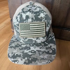 USA American Flag Cap Removable Patch US Trucker Hat Camouflage Patriot American